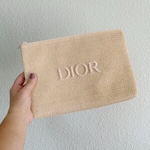 Dior Straw Cosmetic Bag